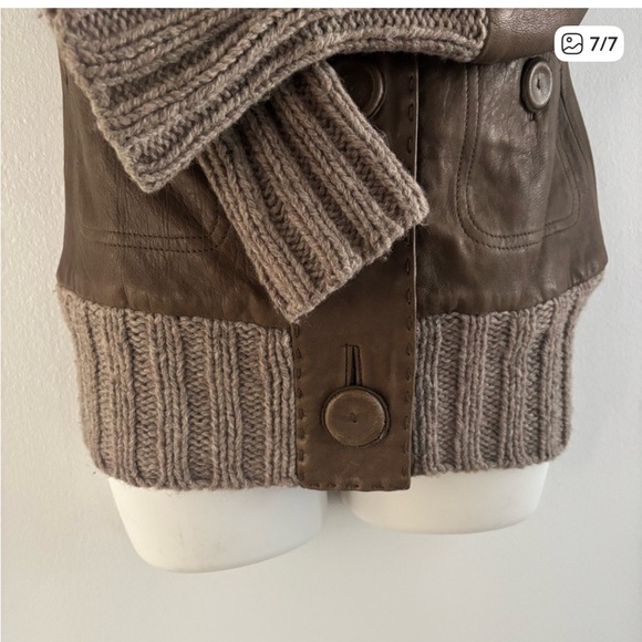 Mackage Brown Leather Jacket with Tan Accents size Small - Picture 9 of 11